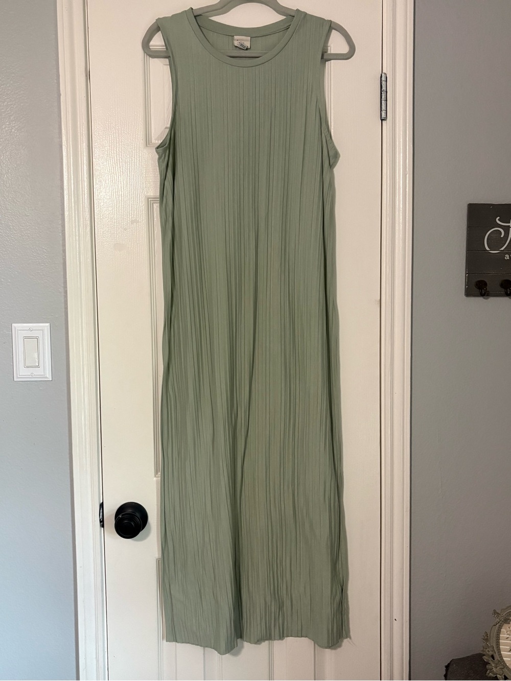 A New Day Sleeveless Sage Pleated Maxi Dress - Perfect with a Jean Jacket!